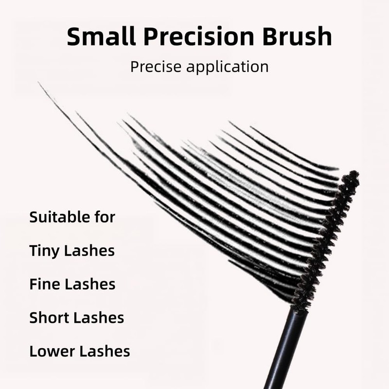 Mascara Mascara with Small Precision Brush for Fine Short Eyelashes,