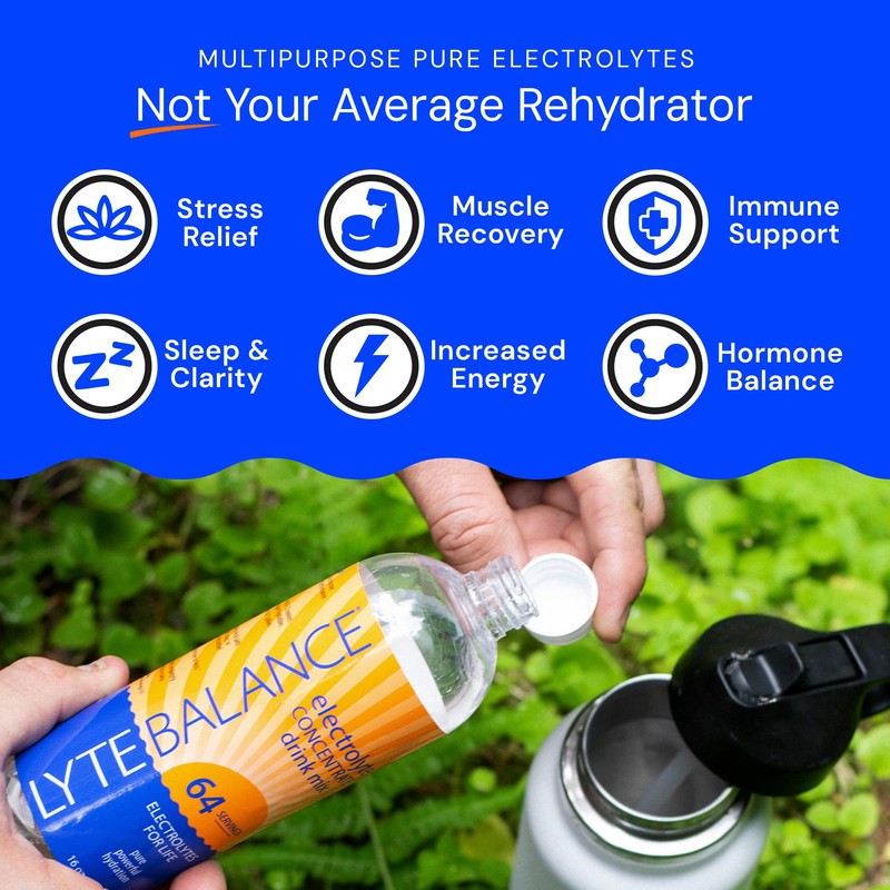 LYTE BALANCE Electrolye Concentrate | Liquid Electrolytes Drink Mix w/Sodium,