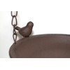 Kobolo Bird Bath Feeder for Hanging Metal Rust Brown 16