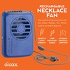 O2COOL Personal Travel Rechargeable Battery Powered Neck Cooling Fan, Single