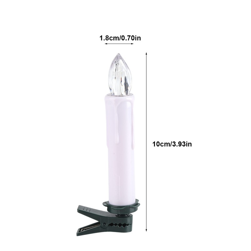 10x LED Flameless Cordless Candles Light with Clips Home Wedding