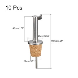 uxcell Stainless Steel Bottle Pourers, 10Pcs Auto Flip Olive Oil Spout, Cork Design Wine Bottle Stoppers, for Pours Liquid, Olive Oil, Wine, Vinegar, Most Liquor Bottles