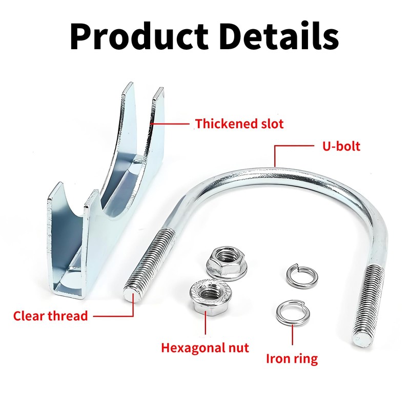 2 Pcs 45mm(1-3/4") Exhaust Clamp, Muffler U-Bolt Clamps, Special Clamp