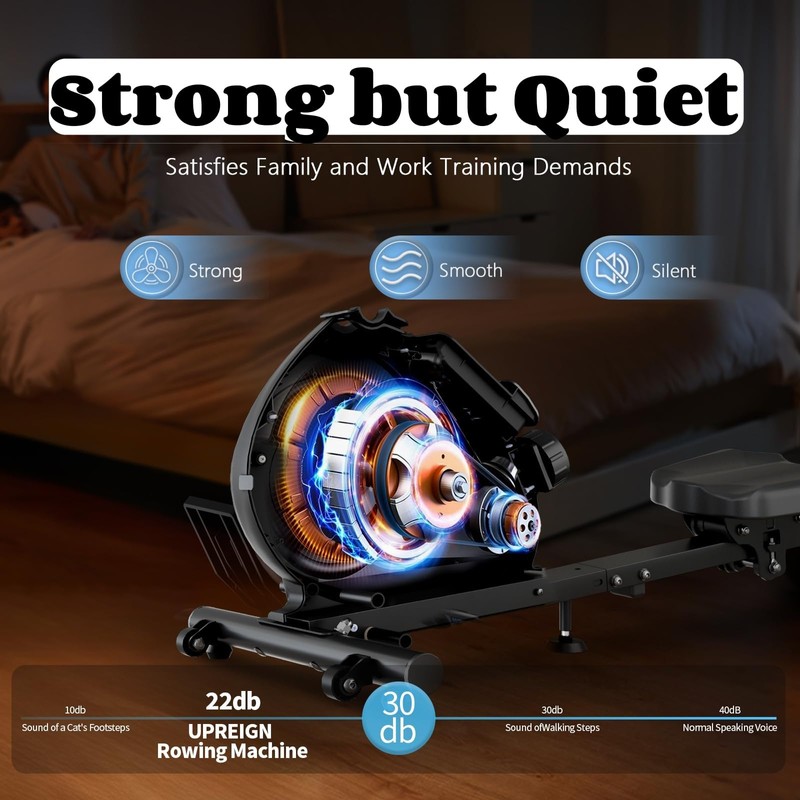 NAYSAYE Magnetic Rowing Machine for Home with Adjustable 8-Speed Booster,