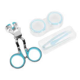 Healvian Portable Contacts Lens Applicator Remover Tools Travel-friendly Tweezers Suction Stick for Cosmetic Contacts Compact Lens Stick Kit Blue