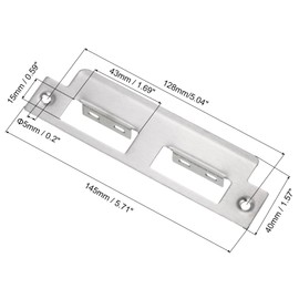 sourcing map Door Strike Plate, 145mm x 40mm 201 Stainless Steel Latch Deadbolt Strike Plate for Door Frame Door Jamb, Silver