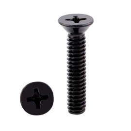SZJIUZYD #10-32 x 1/2" Flat Head Machine Screws Countersunk Phillips Drive, 304 Stainless Steel 18-8 UNF Thread, 40 PCS Black