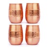 ANCIENTIMPEX 4 x Pure Copper Tumblers (99.74%) Hammered for Ayurveda