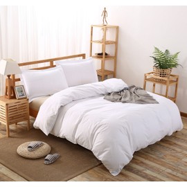 Colourful Snail 100-Percent Cotton Duvet Cover Set, Hidden Zipper Closure, Ultra Soft, Easy Care and Durable, Simple Bedding Style, Twin, White (Comforter Not Included)