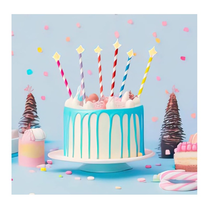 PakTalk Pack of 100 Paper Straws, Dark Blue Paper Straws,