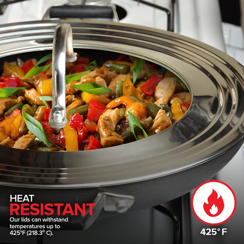 Modern Innovations Universal Lid with Tempered Glass Top for Pots