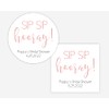 Sip Sip Hooray Bridal Shower Favor Stickers, Wedding Champagne Labels