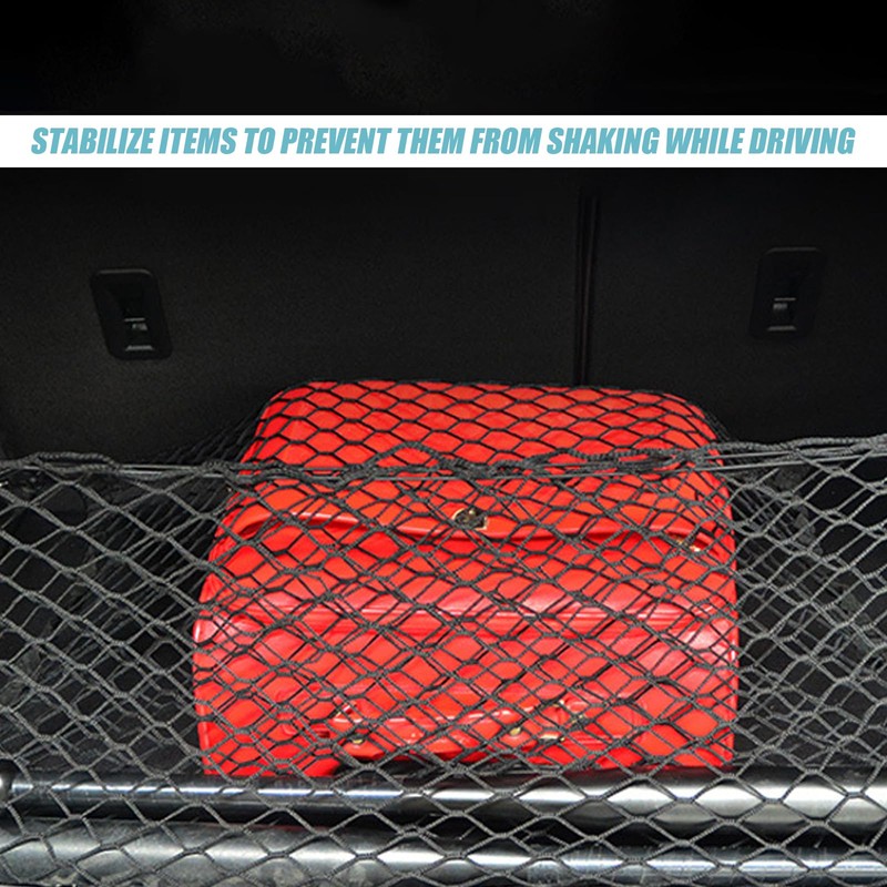 Satiskid Car Cargo Net, 110 x 60cm, Elastic Nylon Baggage