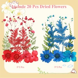 80 Pcs Transparent Dried Flower Bookmarks Set, 2025 Handmade DIY Bookmarks with Dried Flowers, Cute Pressed Flowers, Butterfly Stickers for Bookmark Making Kit,Bottle Bookmark with Arc Design