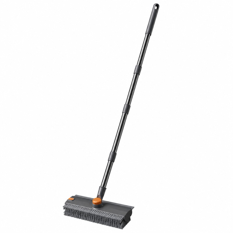 3-in-1 Floor Scrub Brush for Household Cleaning – Long Handle