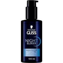 Gliss Night Elixir Aqua Revive (100 ml), Hair Serum Moisturises Normal to Dry Hair During Sleep, Hair Care Repairs Hair Long-Lasting