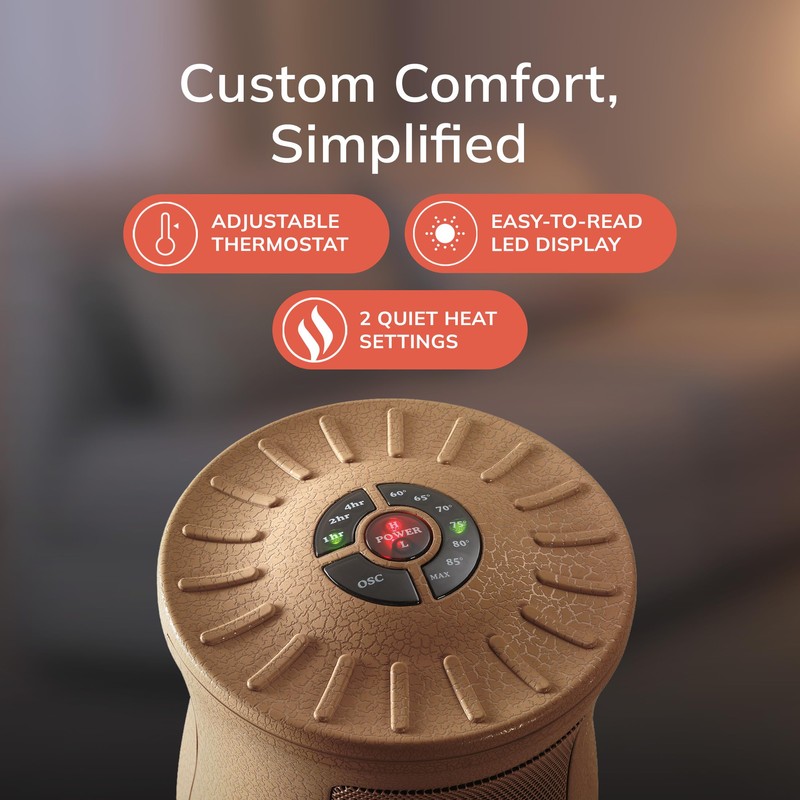 Lasko Oscillating Designer Ceramic Tower Space Heater for Home with