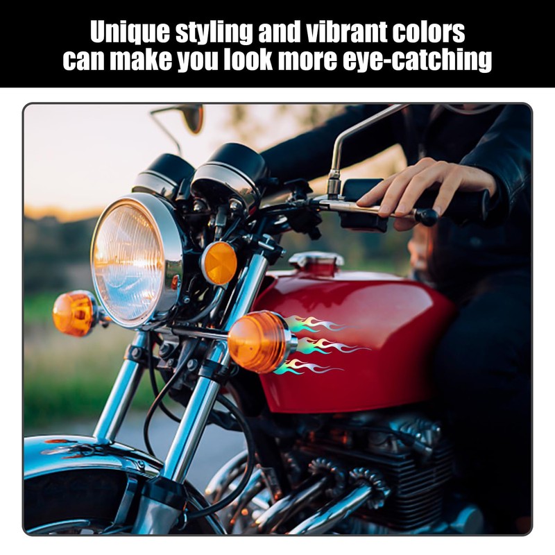 8 Pairs of Flame Stickers, Creative Reflective Stickers, Body Scratches