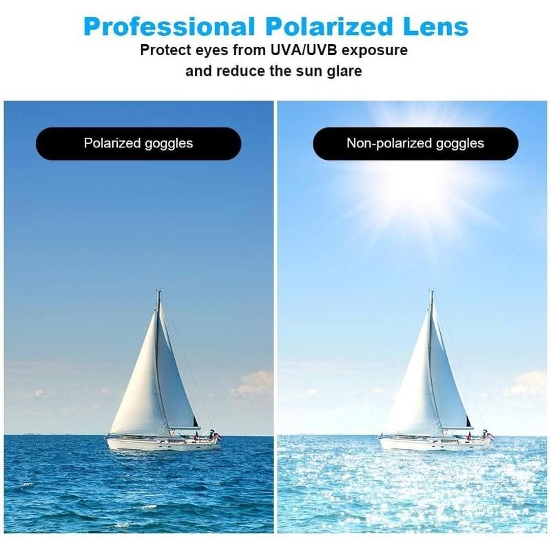Polarized Swim Goggles, Swimming Goggles Anti-Glare Anti-Fog - Color: Mirror