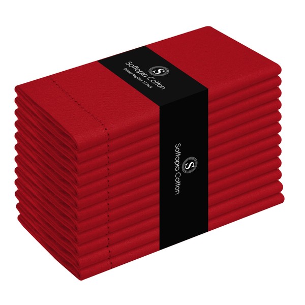 Softopia Cotton Napkins 100% Cotton Hemstitch Decorative Napkin Washable Cloth