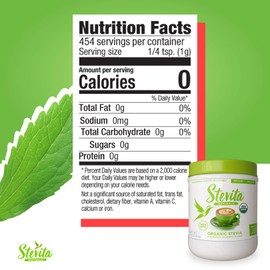 Stevita Organic Stevia - 16 oz, Pack of 2 - Stevia & Erythritol All-Natural Sweetener, No Calories - USDA Organic, Non-GMO, Vegan, Keto, Paleo, Gluten Free - 908 Total Servings