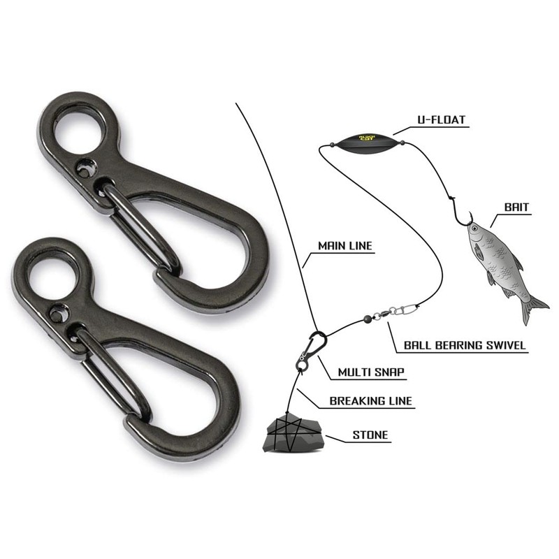 Black Cat Multi Snap – 2 Hooks for Catfish Fishing,