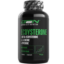 Ecdysterone Complex - High Dose with 760 mg per Capsule - Premium: 90% Beta-Ecdysterone + L-Leucine + Piperine - 60 Capsules - Vegan