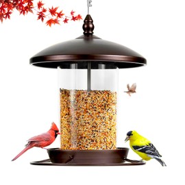 Bird Feeder for Outdoors Hanging, Metal Wild Bird Feeders for Viewing Cardinal, 2.5lb Large Birdfeeders Squirrel Proof for Garden Yard Outside Decoration