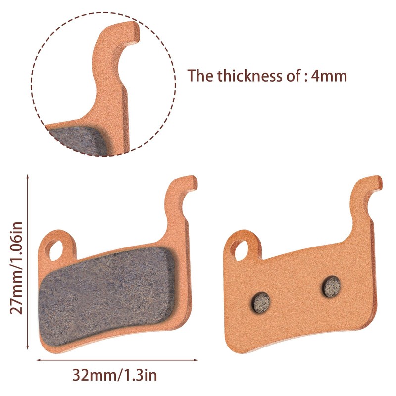 Gulfmew 4 Pairs of Bicycle Disc Brake Pads Compatible with