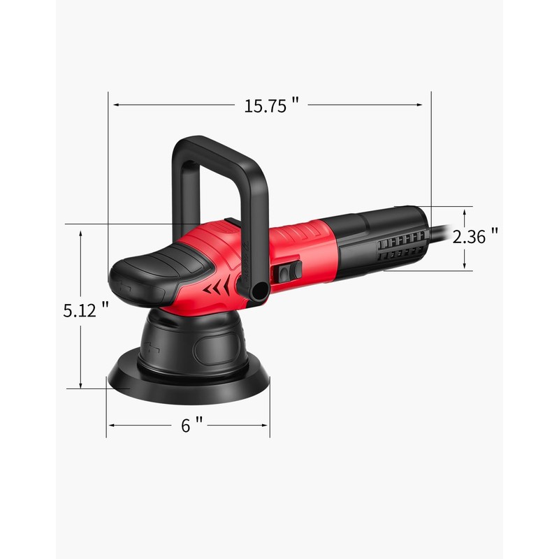 AVID POWER Dual Action Car Buffer Polisher, 6 Inch Orbital