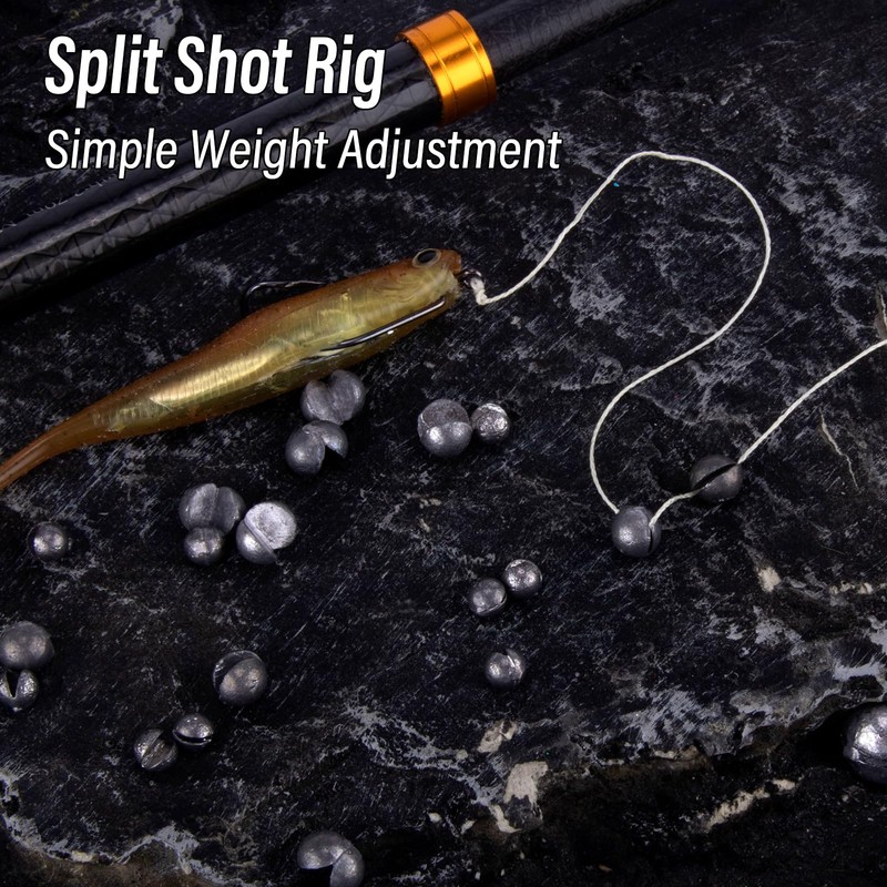 Dr.Fish 100 Pack Round Split Shot Weights Fishing Sinker Clip