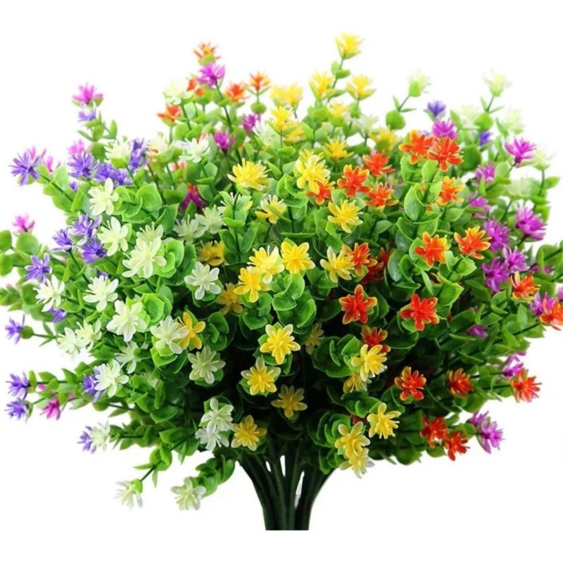 ARTIMATIC Plantas Artificiales 10 Pcs Decoración 33 Cm Con Flores