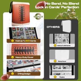 ONZILLO Football Card Binder,900 Pockets Upgraded Trading Card Binder with Zipper, Large Sports Card Holder Include 50 Removable Sleeves,9 Pocket Double Side Card Album Folder for Collection Organizer