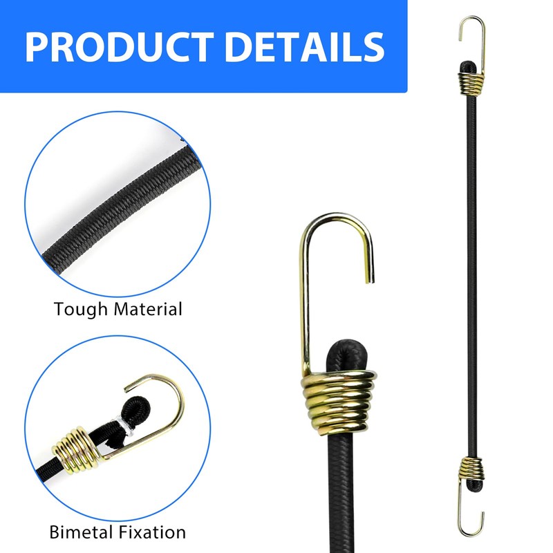 Short Bungee Cords with Hooks 10Pcs Bungee Cord Heavy Duty