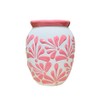 Pink Espiga Plumeado Bola Clay Vase - Florero Barro -