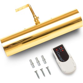 Concepdesigns Picture Light, Battery Operated Picture Light, Dimmable Wireless Picture Lights for Wall, Art Light, Library Light Battery Operated with Remote Control - 11.5 inches, Polished Brass