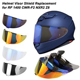 LKV RF-1400 Visor Motorcycle Full Face Helmet Shield Fit for Shoei RF-1400,Z-8 and NXR2 Helmets,Replacement Helmet Shield Self-Tinting Sun Visor Scratch Resistant Helmet VisorChrome Blue