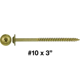 Jake Sales #10 x 3 Bronze Star Multipurpose Exterior Coated Modified Truss Head Cabinet Wood Screw Torx/Star Drive Head - (1 Pound - 62 Approx. Screw Count)