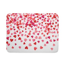 Valentine's Day Dish Drying Mat for Kitchen Counter Hearts Holiday Microfiber Absorbent Dish Draining Reusable Washable Foldable Extra Large 18"x24"