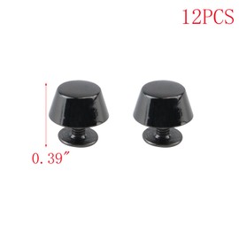 MY MIRONEY Screwback Studs Nailheads Purse Handbag Feet Nailhead Gun Black Flat Stud Metal Cone Studs Rivet Bullet Spikes for DIY Purse Handbag Leather Craft,0.43" x 0.31",Pack of 12