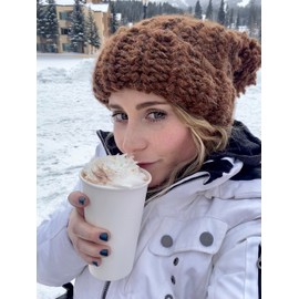 Funky Junque Chunky Knit Pom Hat: Chunky Knit - Clay