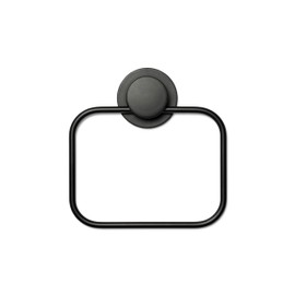 Croydex Stick 'n' Lock Towel Ring, Matt Black