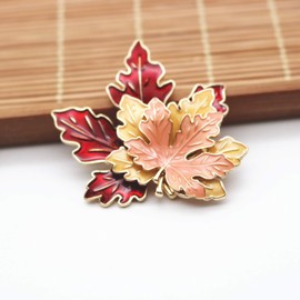 COLORFUL BLING Thanksgiving Brooch Pin,Autumn Fall Leaves Brooch Pin,Maple Leaf Lapel Pin, Thanksgiving Jewelry Accessory Gifts Decoration