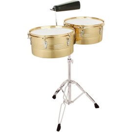 unbranded 13 Inch & 14 Inch Timbales Drum Set, Timbales kit with Outstanding Tone,(Gold)