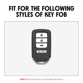 WORCAS Key Fob Case Carbon Fiber Pattern Silicone Cover Compatible with Honda Accord Hybrid Civic Civic Type R Civic Touring CR-V CR-Z FIT HR-V Insight Hybrid Odyssey Pilot 3 4 Button, HDSA4-SCE1