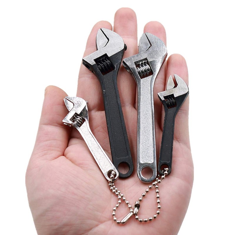KAYIMAS Mini Adjustable Spanner, 2.5" Small Steel Spanner Jaw Wrench