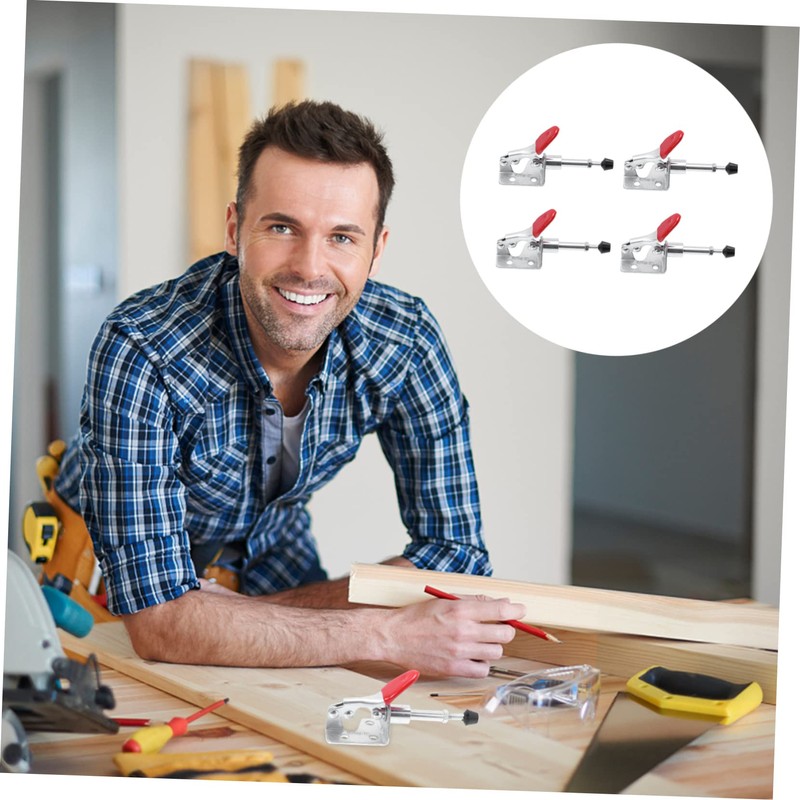 LALAFINA 4Pcs Toggle Clamp Durable Push Pull Clips for Quick