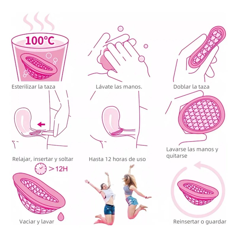 Discos Menstruales Silicona Médica 2 Unidades L Más S