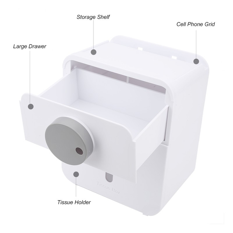 Waterproof WallMounted Toilet Roll Paper Rack Holder with Top Shelf