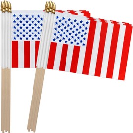 TSMD USA Civil Peace Stick Flag Small Mini Handheld American Peace Flags,5x8 Inch,12 Pack